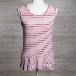 CAbi Tangerine Stripe Ruffle Tank #5331